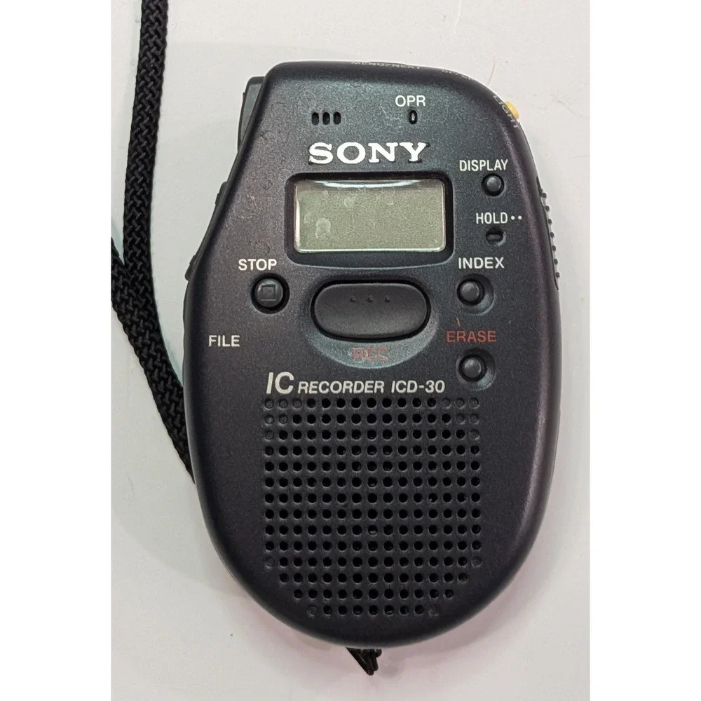 Sony IC Recorder Unisex OS Black Excellent Vintage Digital Voice Memo ICD-30